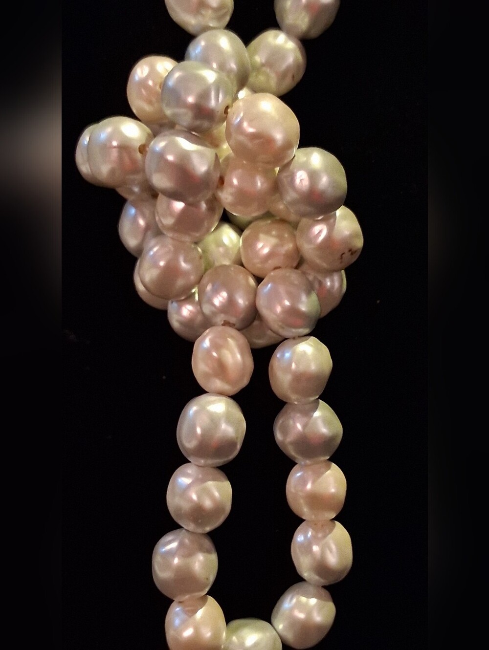 Lustrous Freshwater Pearl Necklace Vintage 34" Pearl Necklace without Clasp
